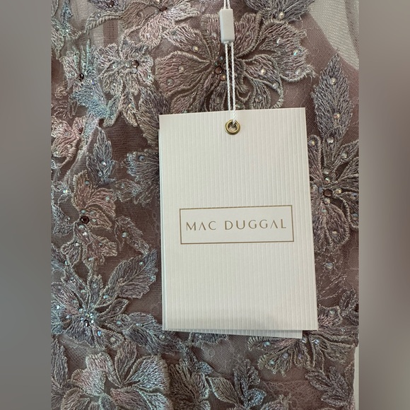 NWT Mac Duggal 30681 Sheer Neckline Illusion Sleeve Dress Sz 4 $598 - Picture 7 of 8